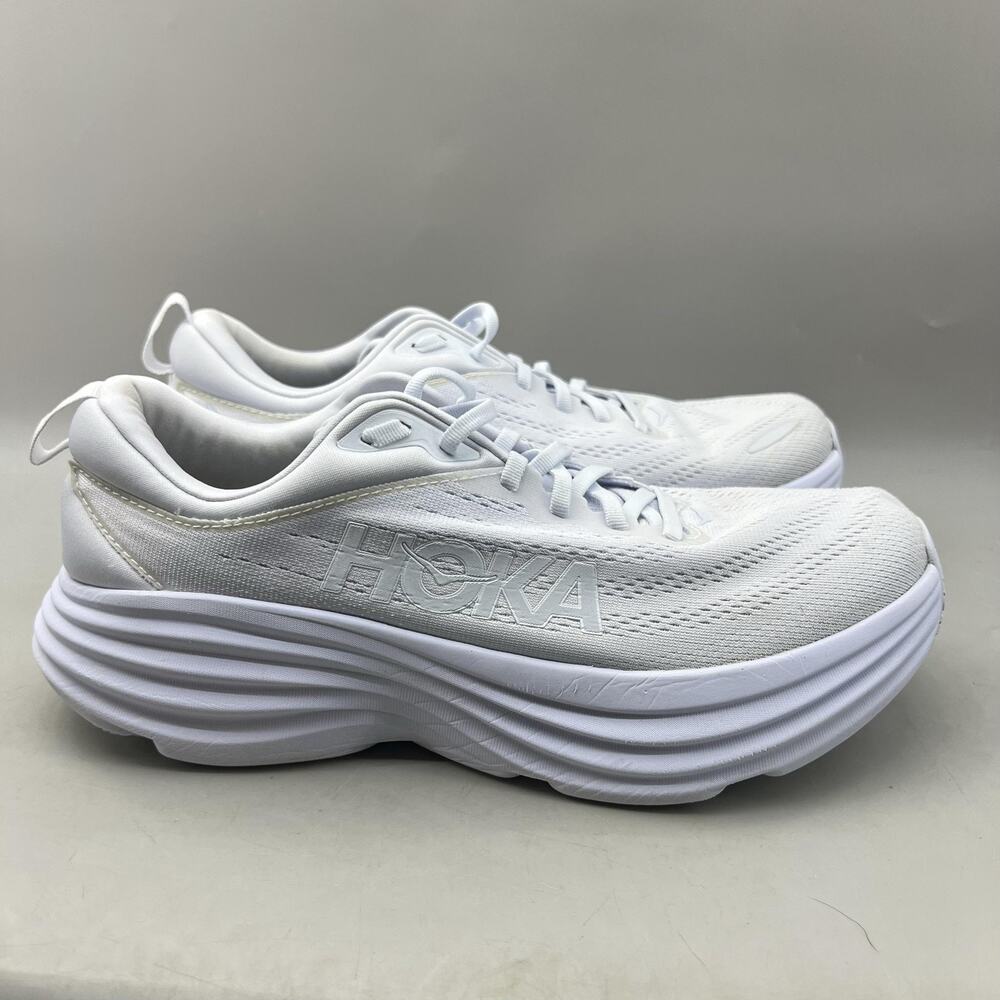 Hoka One One Bondi 8 Running Shoes Women Size 11 B White Mesh Comfort Sneakers